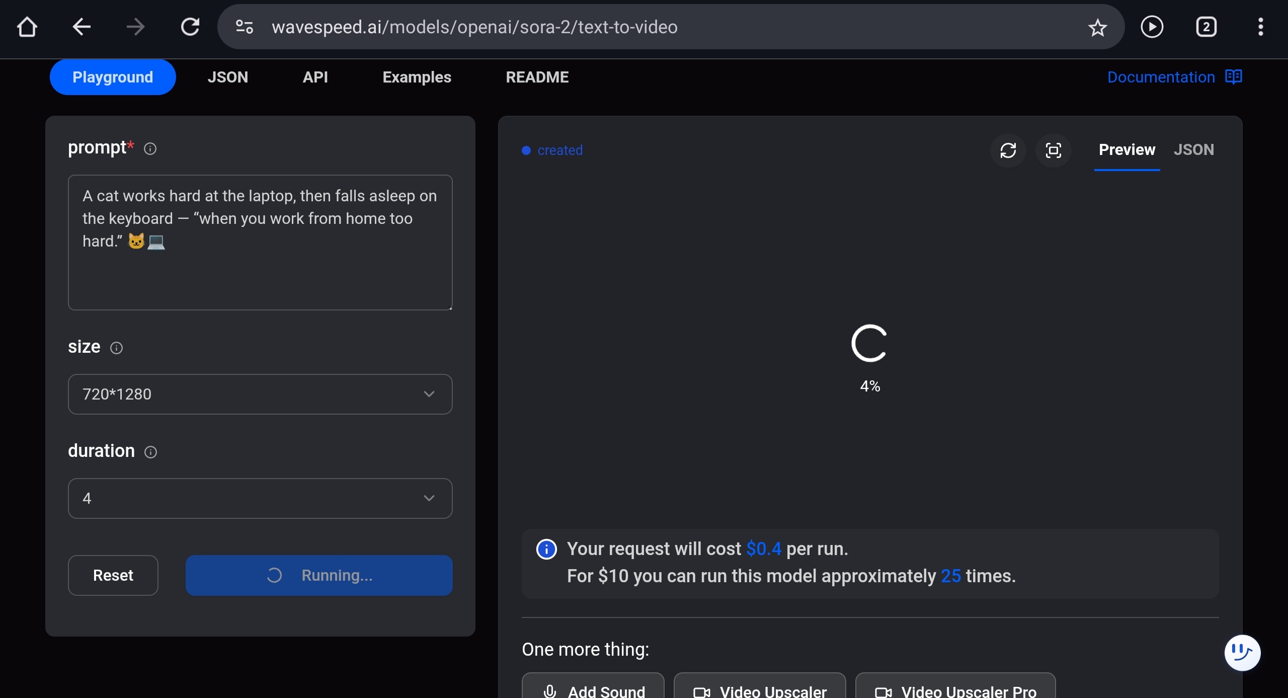 Entering a prompt into the Sora 2 interface