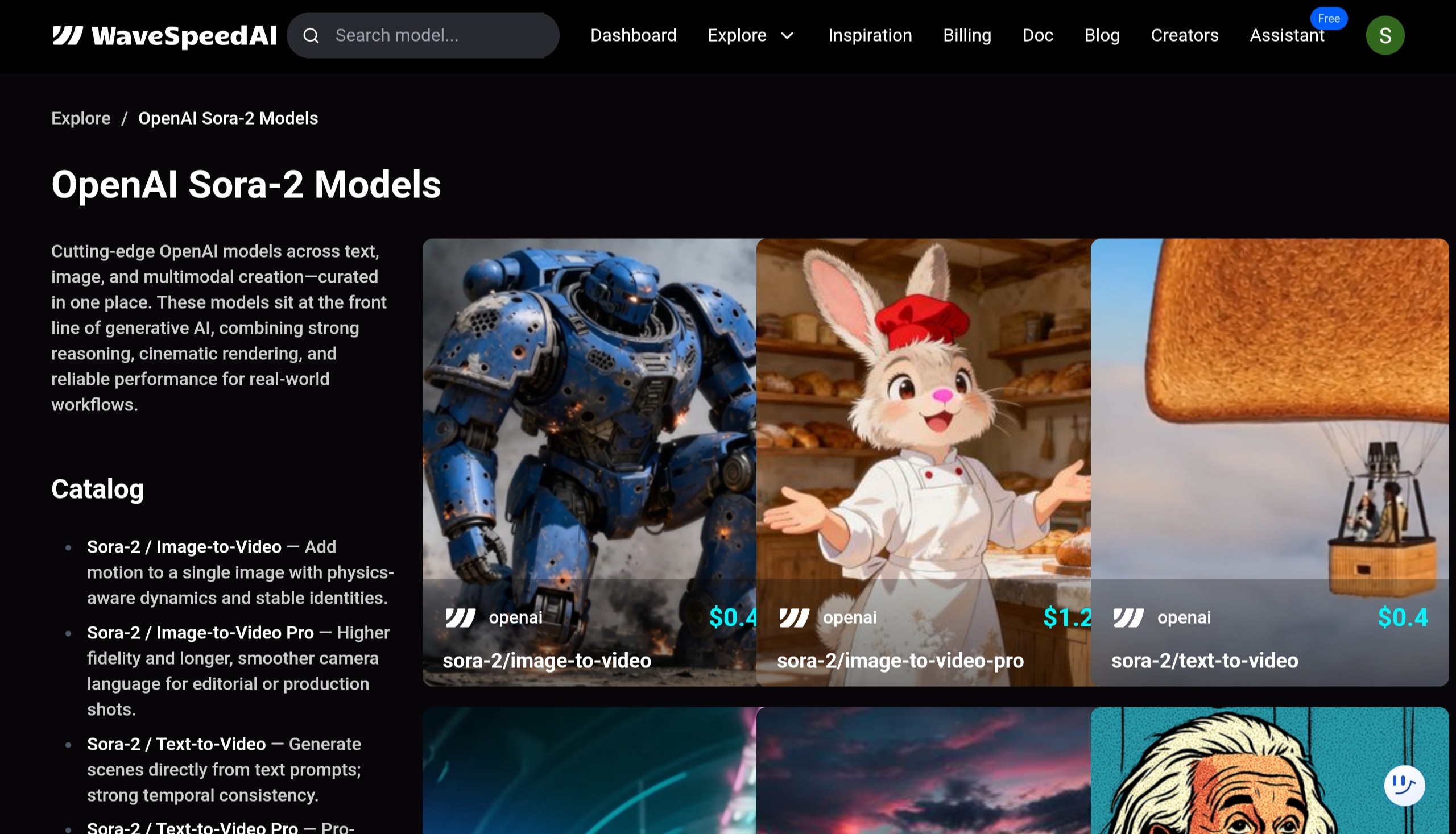 OpenAI model collection on Wavespeed AI