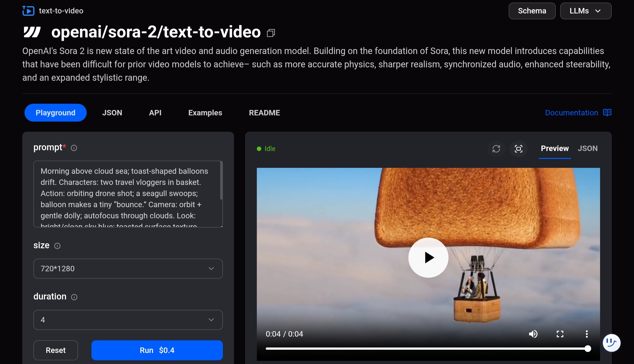 Sora 2 text-to-video interface on Wavespeed AI